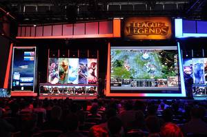 Riot Games at a games fair event showing league of legends