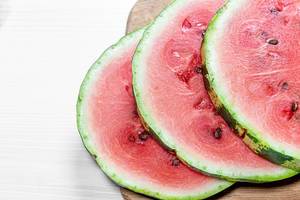 Ripe watermelon sliced in circles closeup (Flip 2019)