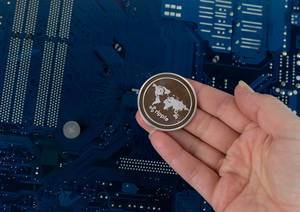Ripple cryptocurrency in hand