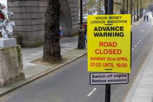 Road closed - London Marathon 2018