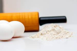 Rolling Pin with Eggs and Flour