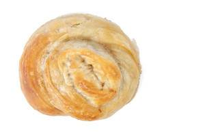Round Burek Pie with Meat isolated above white background (Flip 2019)