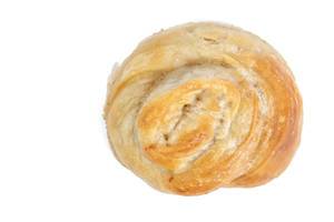 Round Burek Pie with Meat isolated above white background