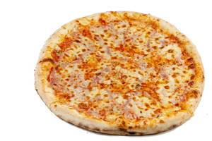 Round Fresh Pizza on the white background