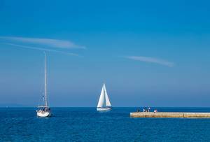 Sailboats near pier in Zadar, Croatia
