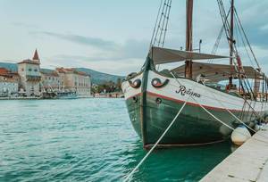 Sailing ship in the port of Trogir