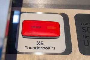 Samsung X5 Thunderbolt, the revolutionary external storage exhibited at the Gamescom trade fair in Cologne
