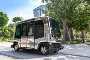 Selbstfahrender Mini-Bus in Singapur