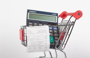 Shopping cart with Receipt and calculator