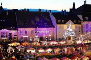 Sibiu Christmas market, view from above