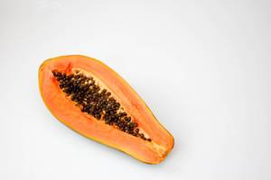 Sliced Papaya on a White Background