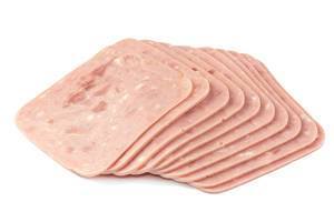 Sliced Square Ham on the white background (Flip 2019)