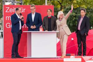 SPD-Kandidaten für Köln: Martin Dörrmann, Elfi Scho-Antwerpes, Dr. Rolf Mützenich und Prof. Dr. Karl Lauterbach