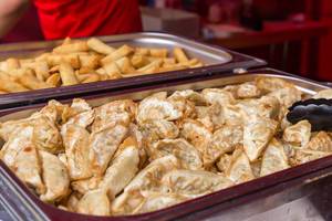 Spring rolls and Chinese pasta squares - Chinafest, Cologne