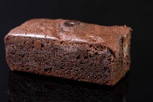 Square Chocolate Muffin on the black background (Flip 2019)