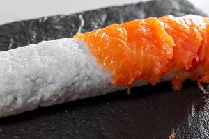 Stages of preparation of sushi rolls Philadelphia (Flip 2019)