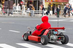 Super Mario Kart on streets of Tokyo