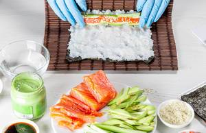 Sushi roll process preparations (Flip 2019)
