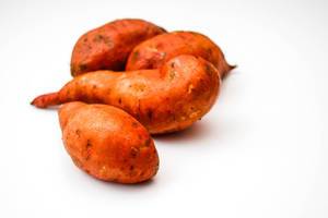 Sweet Potatoes on a White Background