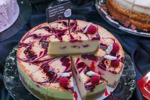 Sweet Street - Raspberry, white chocolate, Cheese and Creme Brulée Cake