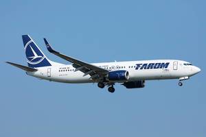 Tarom, Romanian airline flying up in the sky