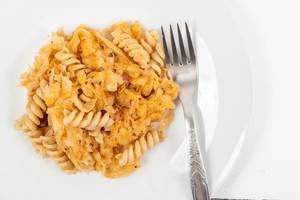 Tasty Pasta with Sauerkraut on the plate (Flip 2020)