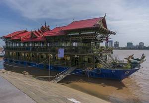 Temple Boat on Mekong River