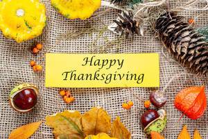 Thanksgiving Dekoration mit Kastanien