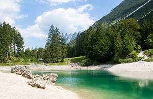 The lake of Predil in the Julian Alps near Tarvisio in Italy