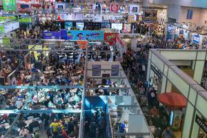The SPIEL 19 gaming fair in Essen, Germany, packed with visitors on the first day