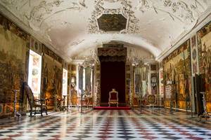 Throne in a royal ball room in Denmark.jpg