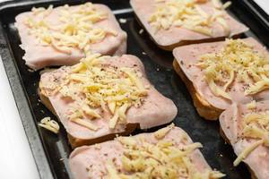 Toast Sandwiches prepared for baking