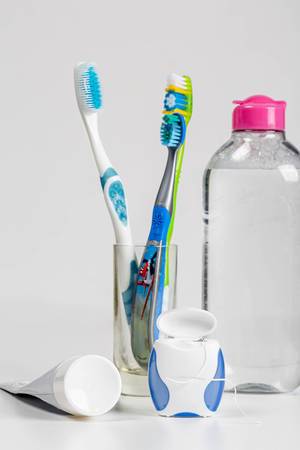 Toothpaste, toothbrushes, mouthwash and dental floss
