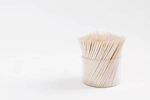 Toothpicks box on white background