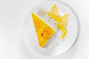 Top view lemon cake on a white plate (Flip 2019)