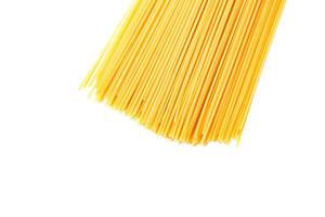 Top view of dry spaghetti pasta on white background  Flip 2019