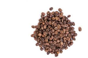 Top view of Raw Coffee isolated above white background