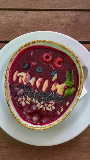 Top view of Smoothie Bowl at Avocado Cafe