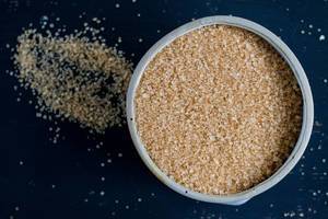 Top View Photo of Brown Sugar in a Bowl on dark background