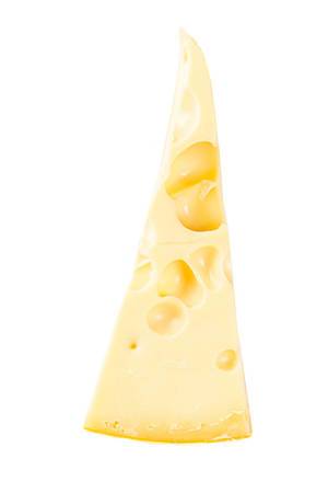 Top view, Swiss cheese Maasdam on white background (Flip 2020)