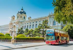 Tourist bus parked in Vienna