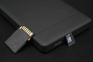 Triple backup: external harddrive, SD card and microSD card