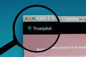 Trustpilot logo under magnifying glass