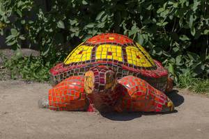 Turtle made of colorful tiles