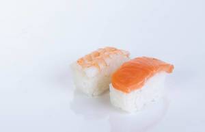 Two sushi on white background