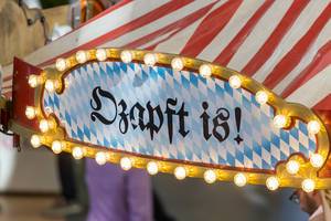 Typical Oktoberfest sign "Ozapft is!": it