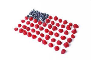 USA flag made of raspberries and blueberries