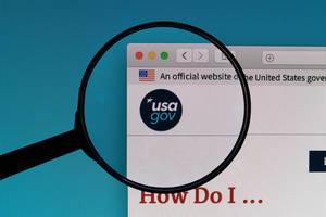 USAGov website under magnifying glass