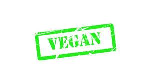 Vegan green stamp text