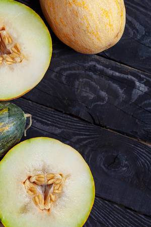 Vertical photo of sweet melons with copy space (Flip 2020)